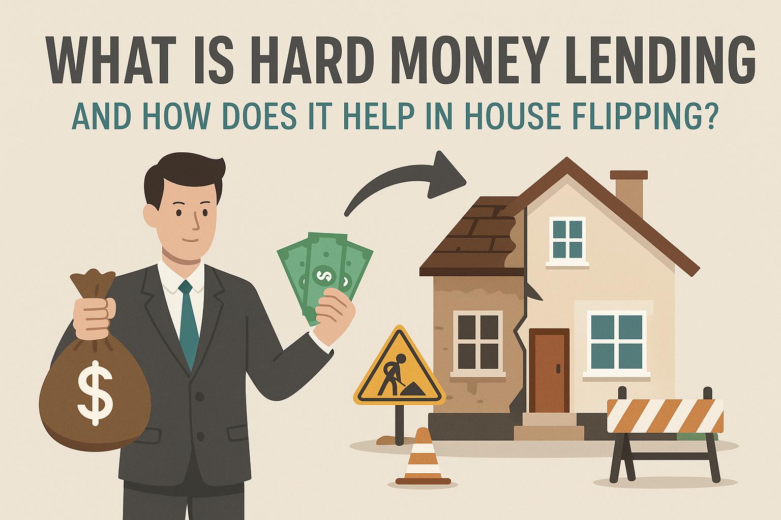 What is hard money lending, and how does it help in house flipping?