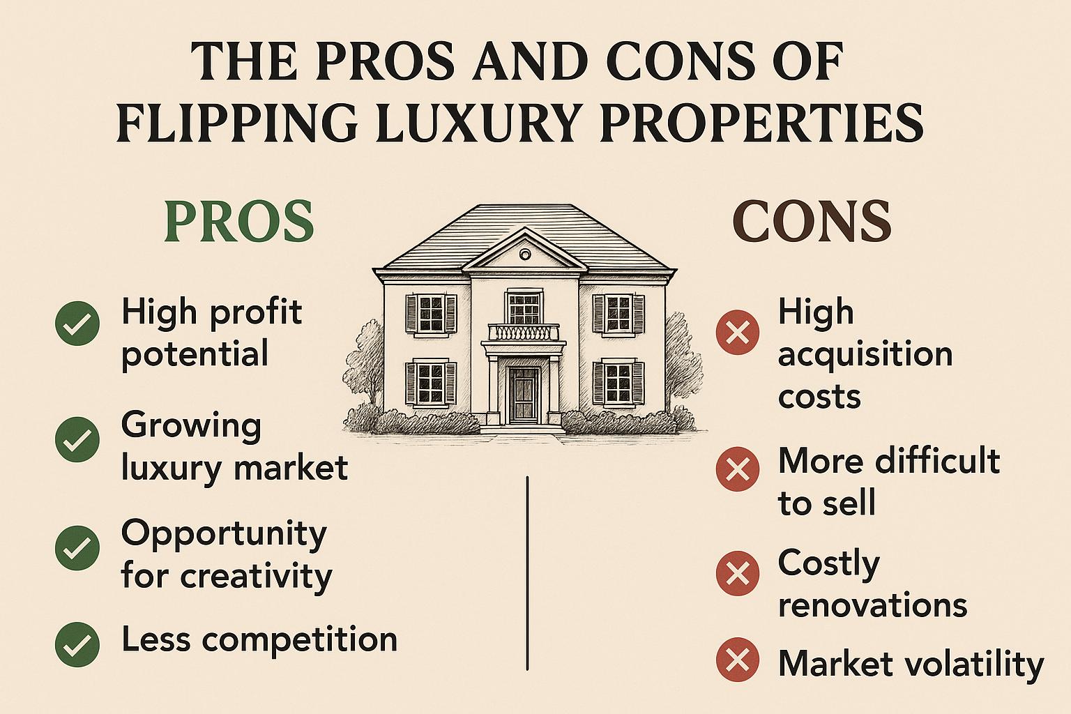 The pros and cons of flipping luxury properties.